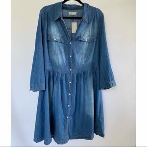 Denim dress. Bust 21.5 across. Length 38”